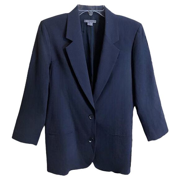 Vince Camuto Women’s Navy Blue Size 10 Long Sleeve Two Button Business Y2K - Picture 1 of 13